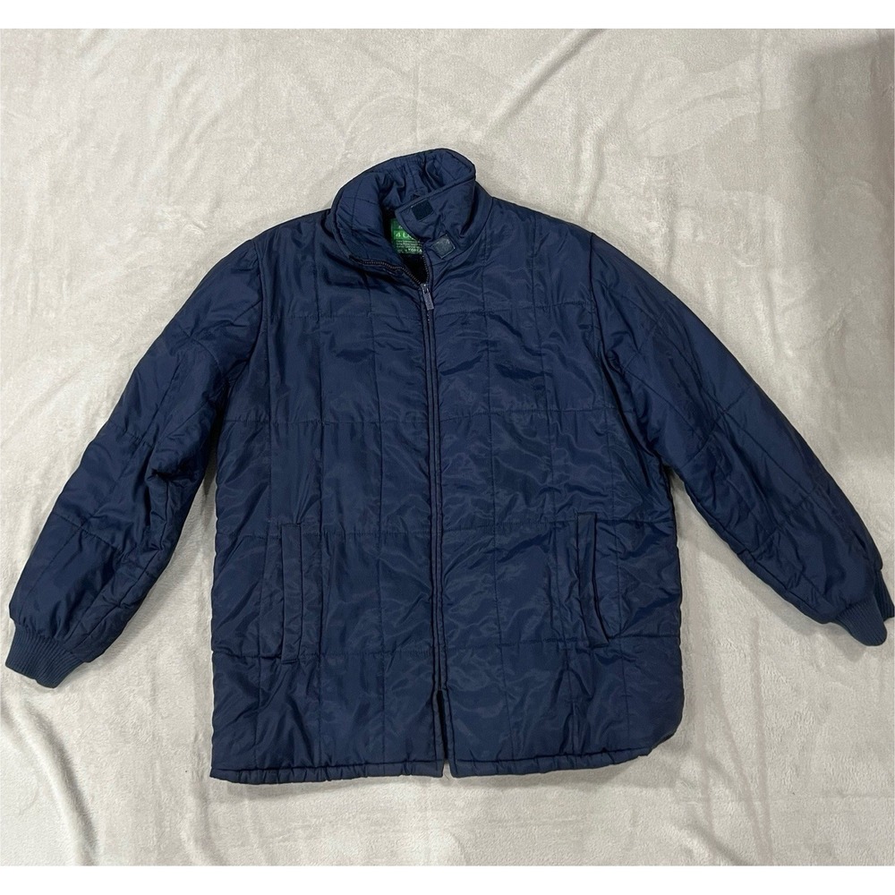 Vintage Haband Of Paterson Navy Puffer Snow Coat 4-Layer Fleece Lining Mens Med